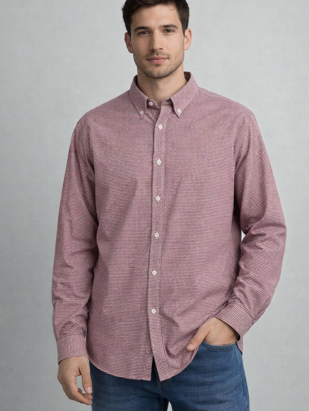 Tommy Hilfiger Shirt Mens XXL Button Down Plaid Red Long Sleeve Like New Cotton